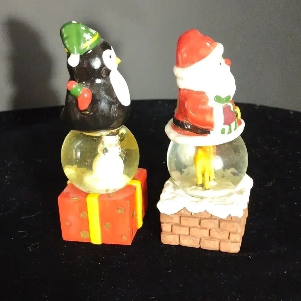 Vintage Holiday Sno Globe Salt & Pepper Shakers